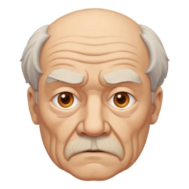 abuelo de pueblo serio y desconfiado con cuerpo busto sticker