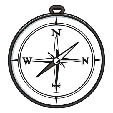 navigational compass with white awareness ribbon sticker