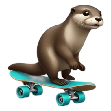 Otter on skateboard  sticker
