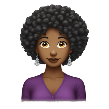 Curly afro girl bangs with earrings sticker
