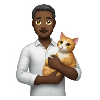 Men holding Cat in his arm sticker