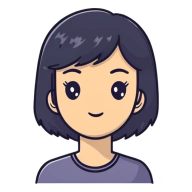 young woman with black hair, 25 years old sticker