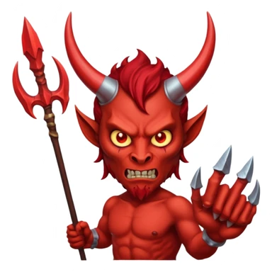 chat démon qui tient un trident sticker