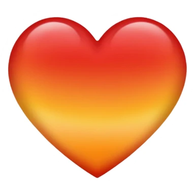 Ombré red orange yellow heart sticker