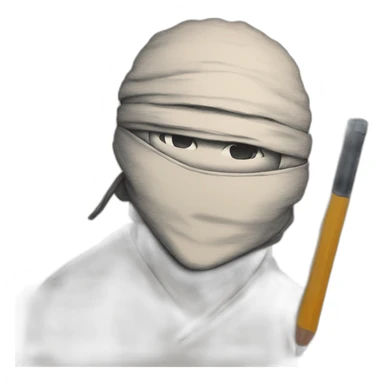 Ninja fait un dessin avec un crayon à papier sticker
