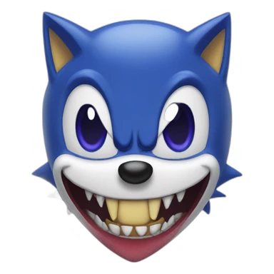 sonic with vampire fangs sticker