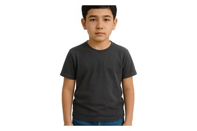 menga 10 11 yoshli bolani tasvirlab ber orqa fonda hech qanday narsa bo'lmasin va u bola o'zbek bo'lsin hech qanday milliy liboslarsiz sticker