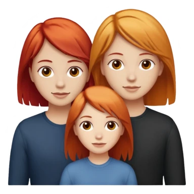 Can you create an image of 3 friends together one with red bright hair light skin one the other with brown hair with some blonde highlights in the hair fair skin the last one with light brown a tint of orange hair and Brown hair sticker