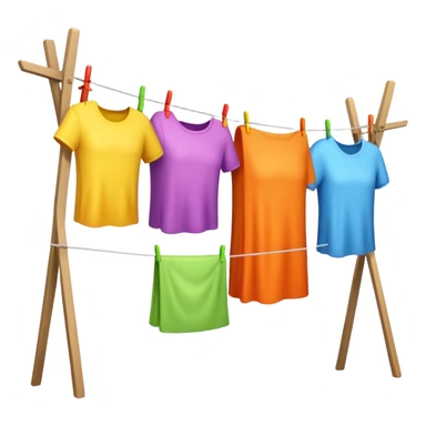 colorful laundry drying line sticker