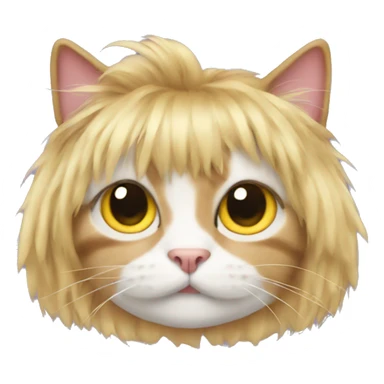 Cat wearing a wig sticker