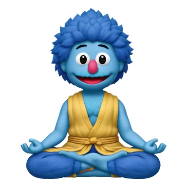 Grover from Sesame Street sitting in a lotus position meditating sticker