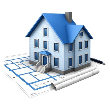 architect blueprints of a house only on paper sticker