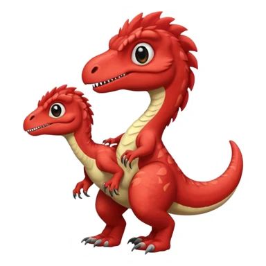 red cute Velociraptor sticker
