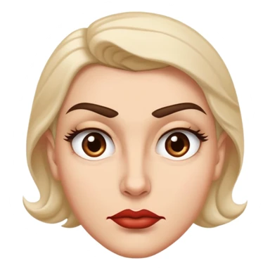 A spiteful face looks tight and sharp—eyebrows slightly lowered, lips curled in a smirk or pressed in a smug line, with eyes that or narrow with defiance or satisfaction sticker