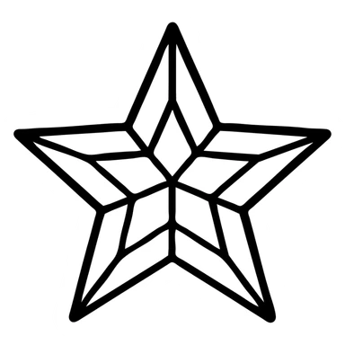 stylized star icon with geometric details sticker