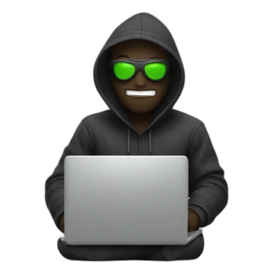 Hacker with laptop sticker