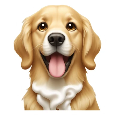 Golden retriever with whipped cream on his nose  sticker