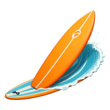 1 orange Surfboard with wave sticker