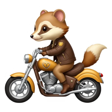 Weasel riding a motorcycle  sticker