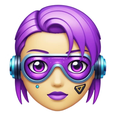 glitter music purple cyberpunk sticker