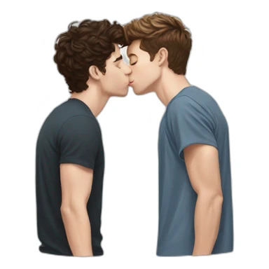 Shawn Mendes kissing JustinBieber sticker