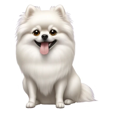 Pomeranian-white with dobberman sticker