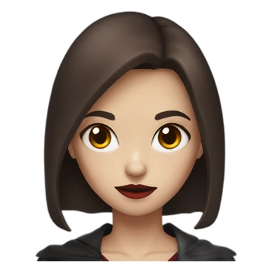 vampire girl with very short brown hair, stars on her eyes sticker