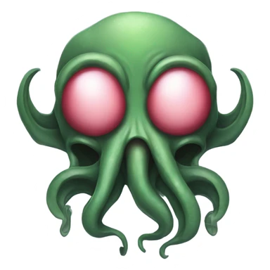 Cthulhu with pursed lips and heart blowing a kiss sticker