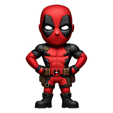 Deadpool standing upright legs crossed sticker