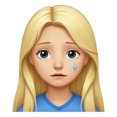 Blonde girl with long hair emotional sticker