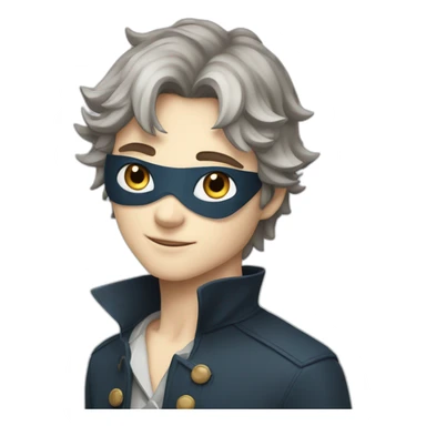 Chat noir blanc gris et maron au yeux bleu sticker