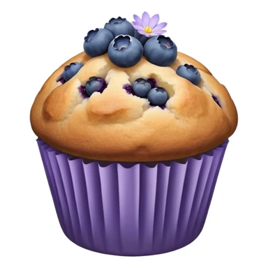 Blueberry muffin with lavender flower on it sticker