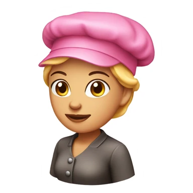 Female baker pink hat  sticker