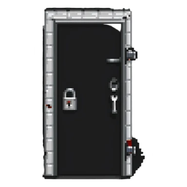 closed door with a lock, symbolizing 'locked in' sticker