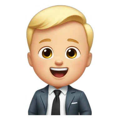 the boss baby is laughing really loud sticker