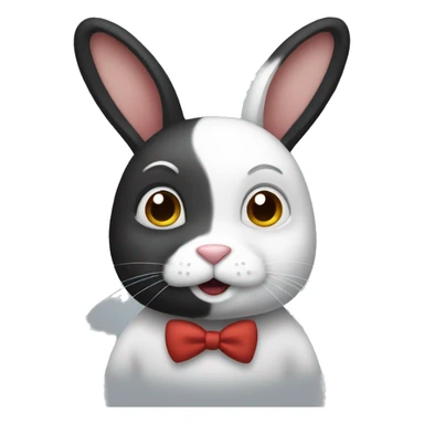 black and white rabbit sticker