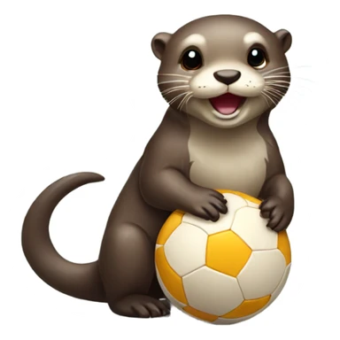 Cute otter playing with a ball sticker