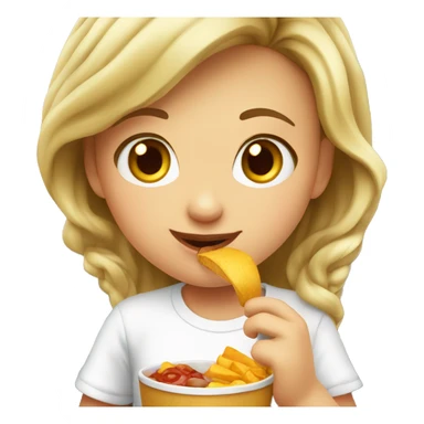 girl in white T-shirt enjoying food and drink. She is Russian girl. sticker
