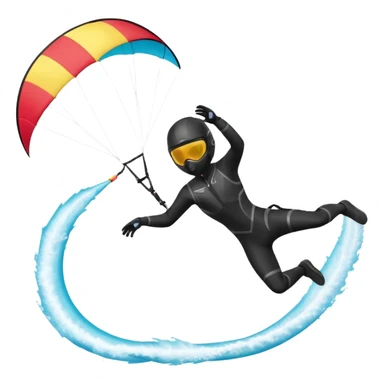 Kitermanc traje neopreno negro y casco negro, haciendo un down loop sticker