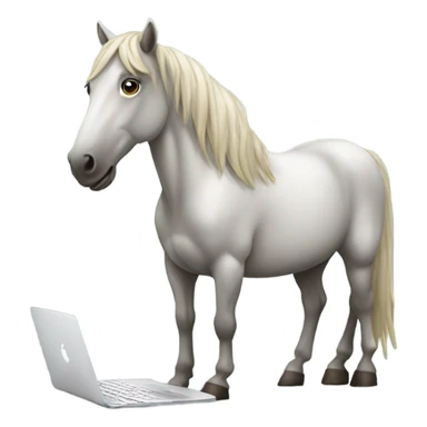 Horse working on MacBook  sticker