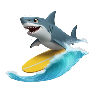 shark surfing sticker
