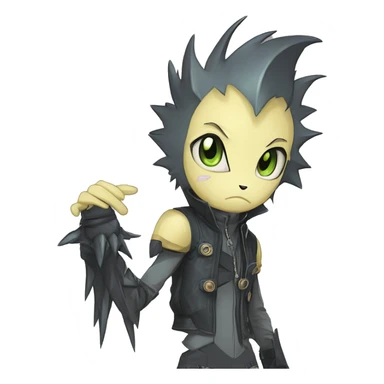 cute cool edgy sharp eldritch futuristic punk Digimon-Fakemon-animal full body sticker