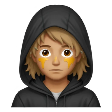 Moreno greñudo con capucha cuba la cara sticker