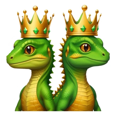 Female and male Lizard with crowns sticker
