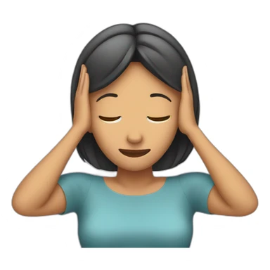 woman who is covering her ears sticker