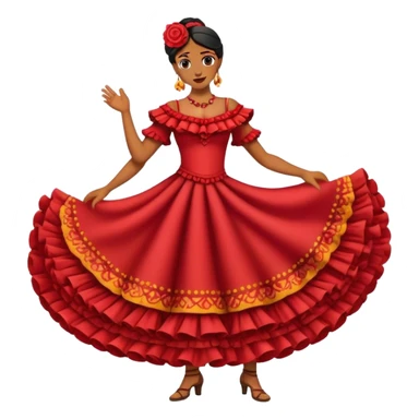 Cinematic Realistic Flamenco Pop Culture Emoji, featuring an expressive portrayal of traditional Spanish dance rendered with dynamic textures and passionate, vibrant lighting. sticker