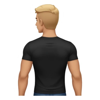 slightly muscular man in black shirt being taken from behind sticker