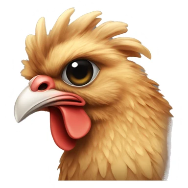 One brown fluffy ninja chicken with black eyes sticker