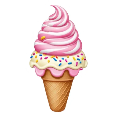 White and pink ice cream aesthetic  sticker