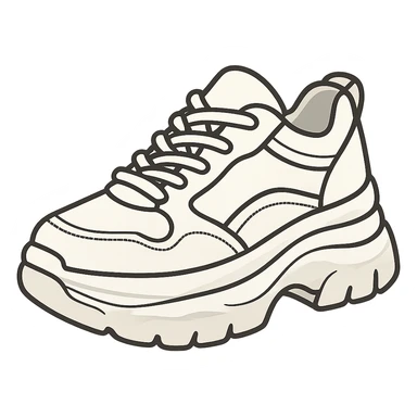 flat toon white chunky women's sneakers sticker